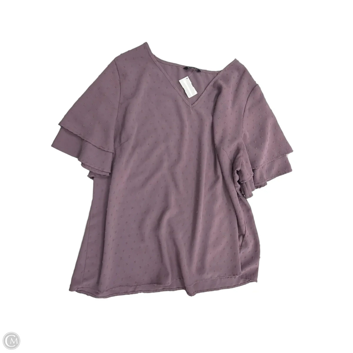 Top Short Sleeve By Bloomchic In Purple, Size: 2x