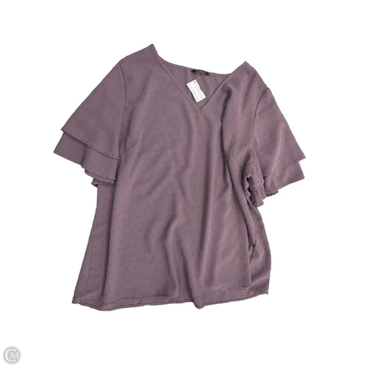 Top Short Sleeve By Bloomchic In Purple, Size: 2x