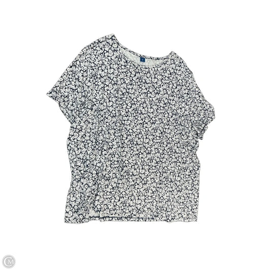 Top Short Sleeve Basic By Old Navy In Blue & White, Size: 1x
