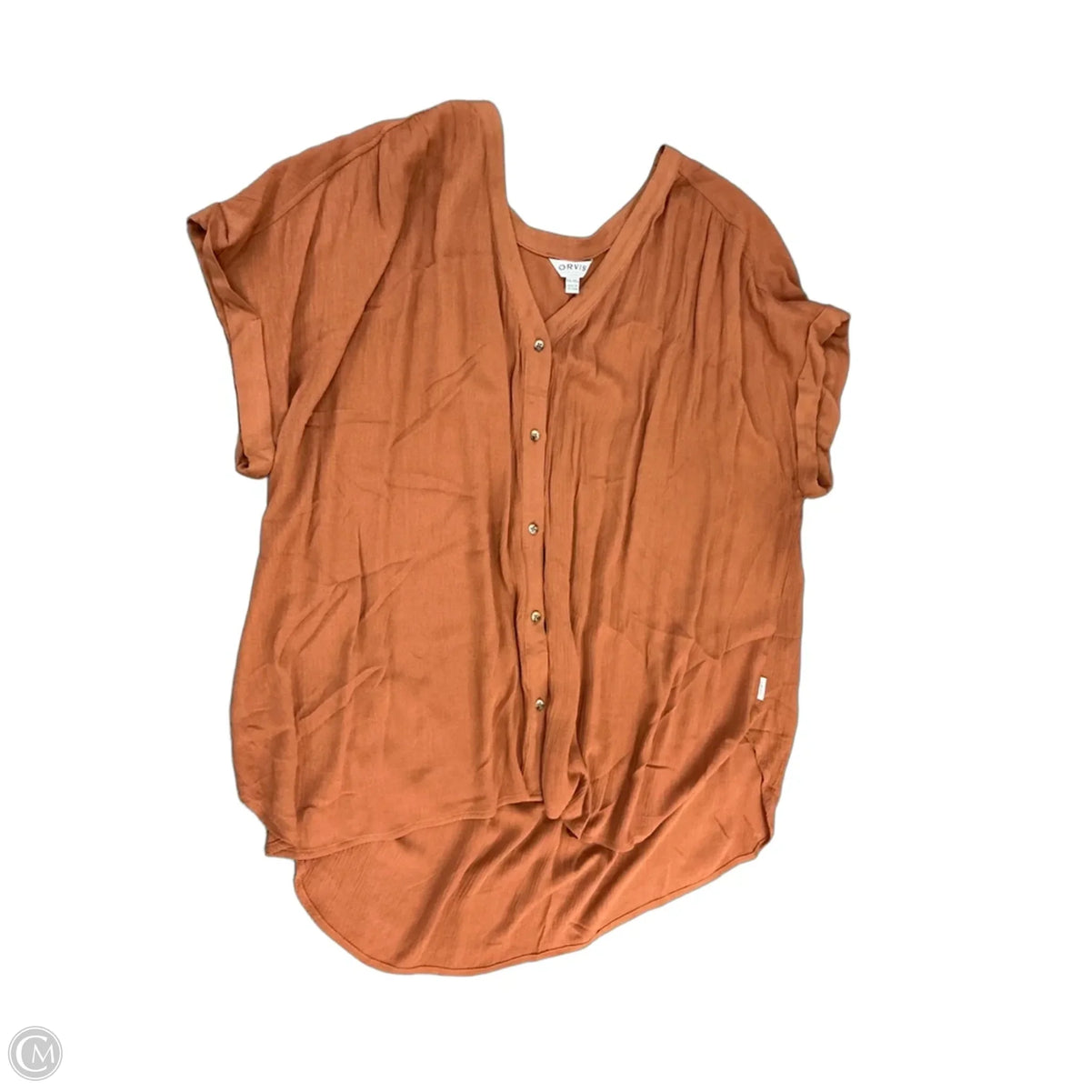 Top Short Sleeve By Orvis In Brown, Size: 1x