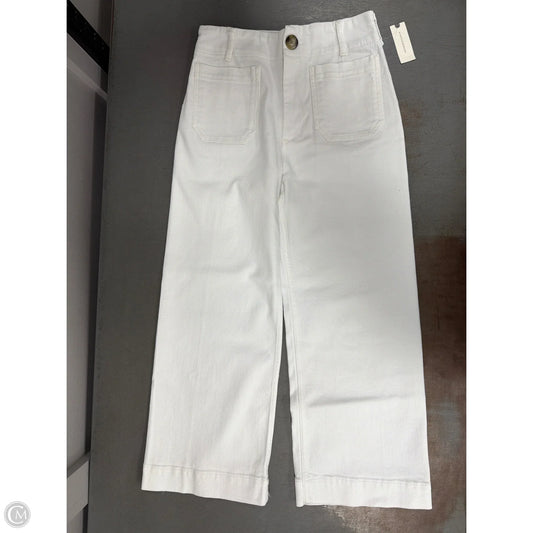 Jeans Wide Leg By Maeve In White Denim, Size: 4