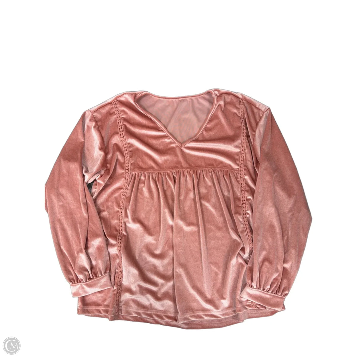 Top Long Sleeve By Cme In Pink, Size: L