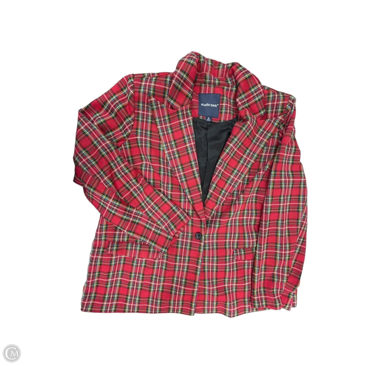 Blazer By Studio Park In Plaid Pattern, Size: Xl