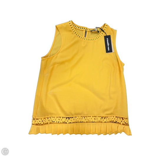 Top Sleeveless Designer By Karl Lagerfeld In Yellow, Size: L