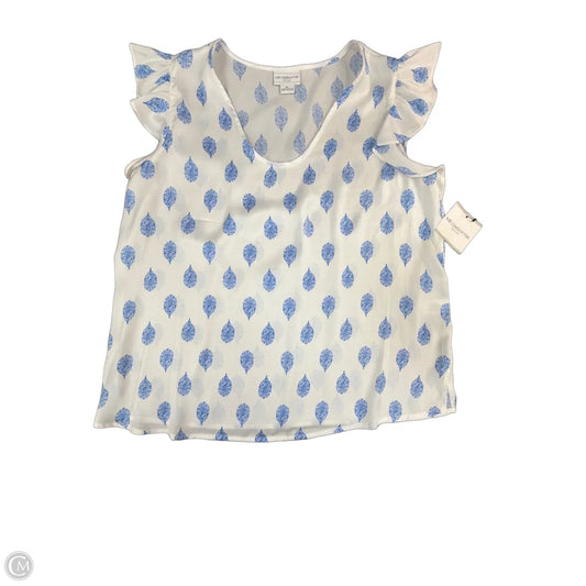 Top Sleeveless By Liz Claiborne In Blue & White, Size: Lp