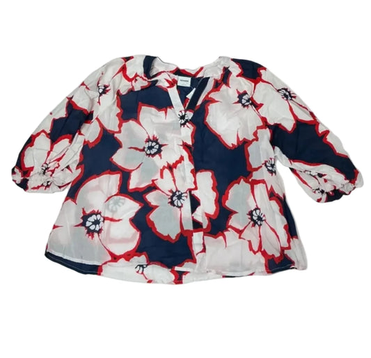 Top Long Sleeve By Sonoma In Blue & Red & White, Size: L