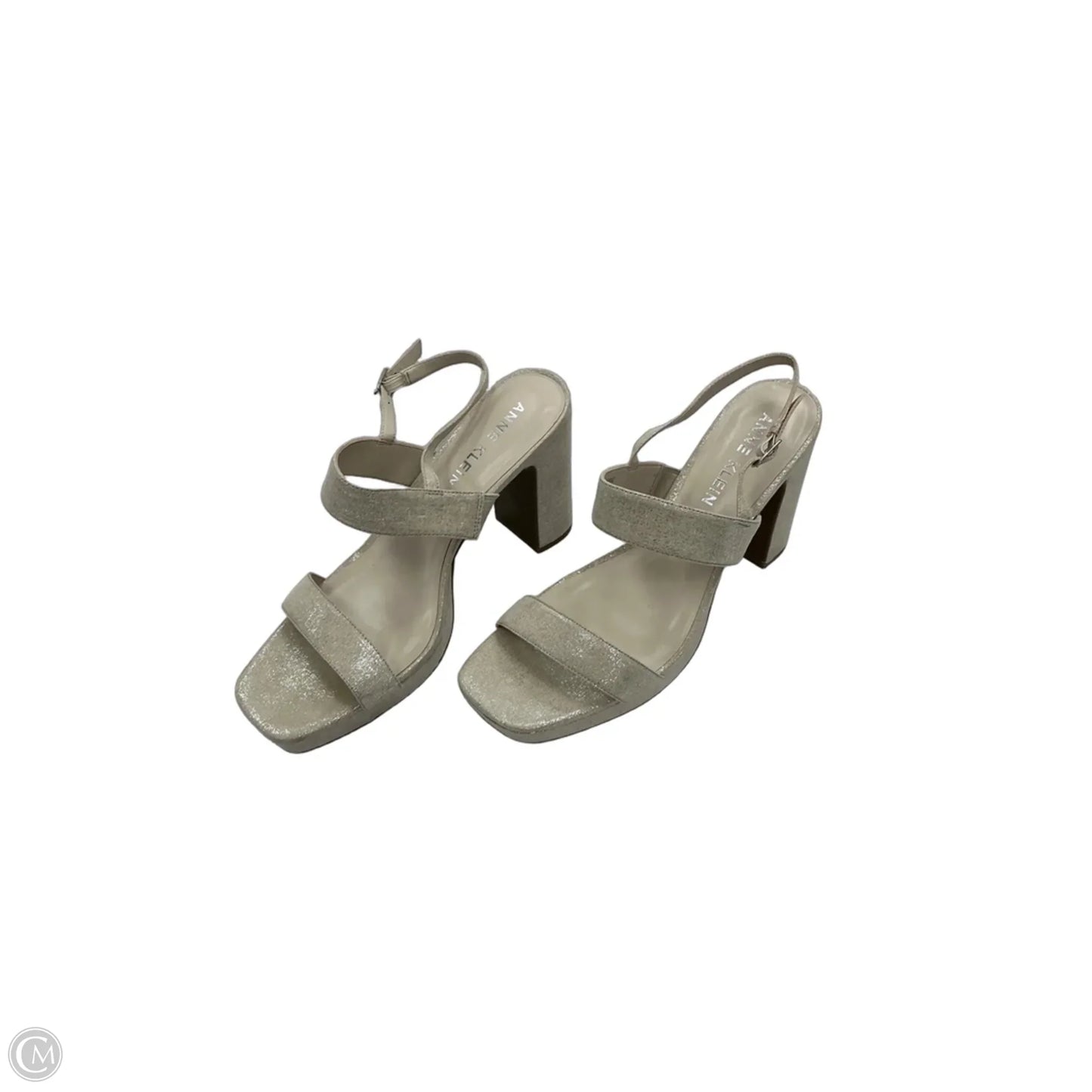 Shoes Heels Block By Anne Klein In Cream & Silver, Size: 11