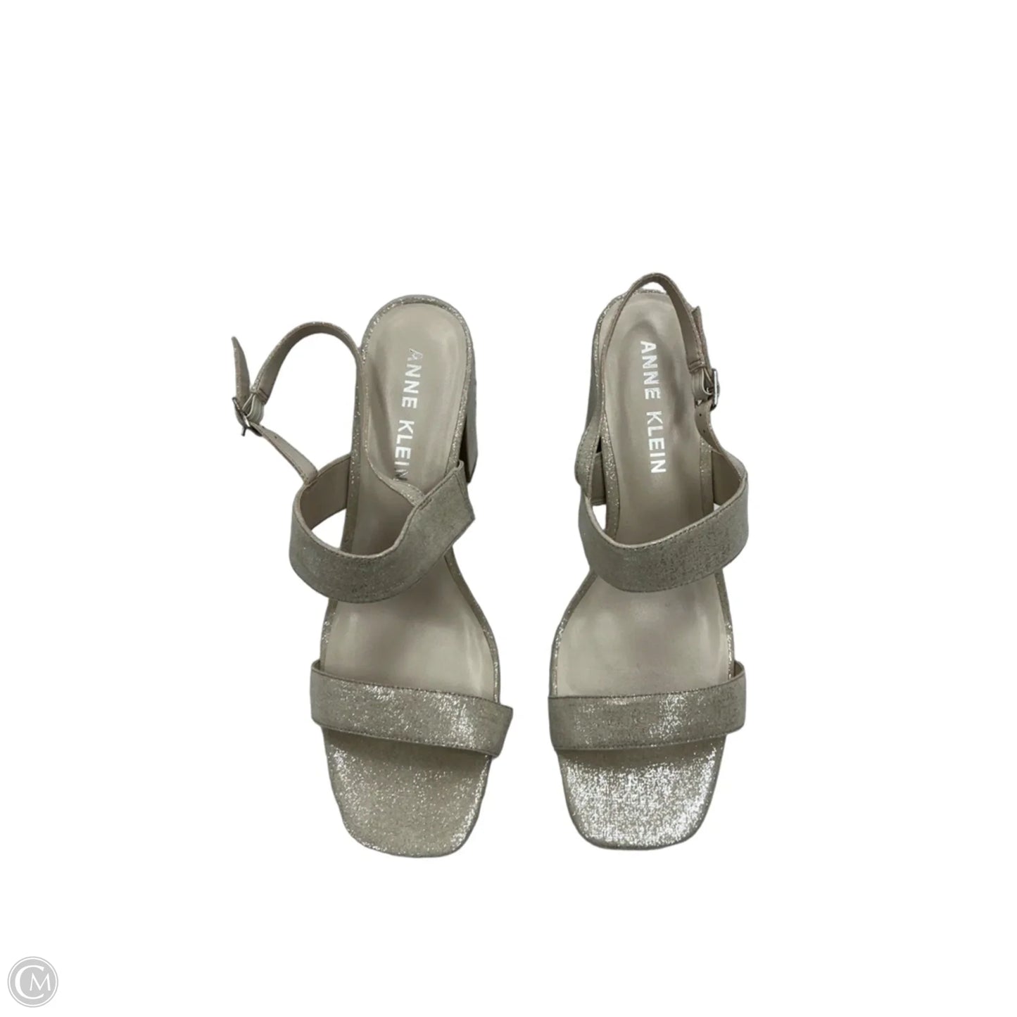 Shoes Heels Block By Anne Klein In Cream & Silver, Size: 11