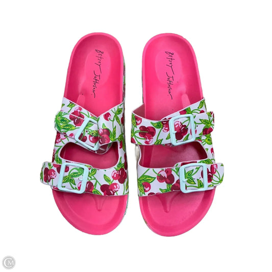 Sandals Flats By Betsey Johnson In Multi-colored, Size: 9