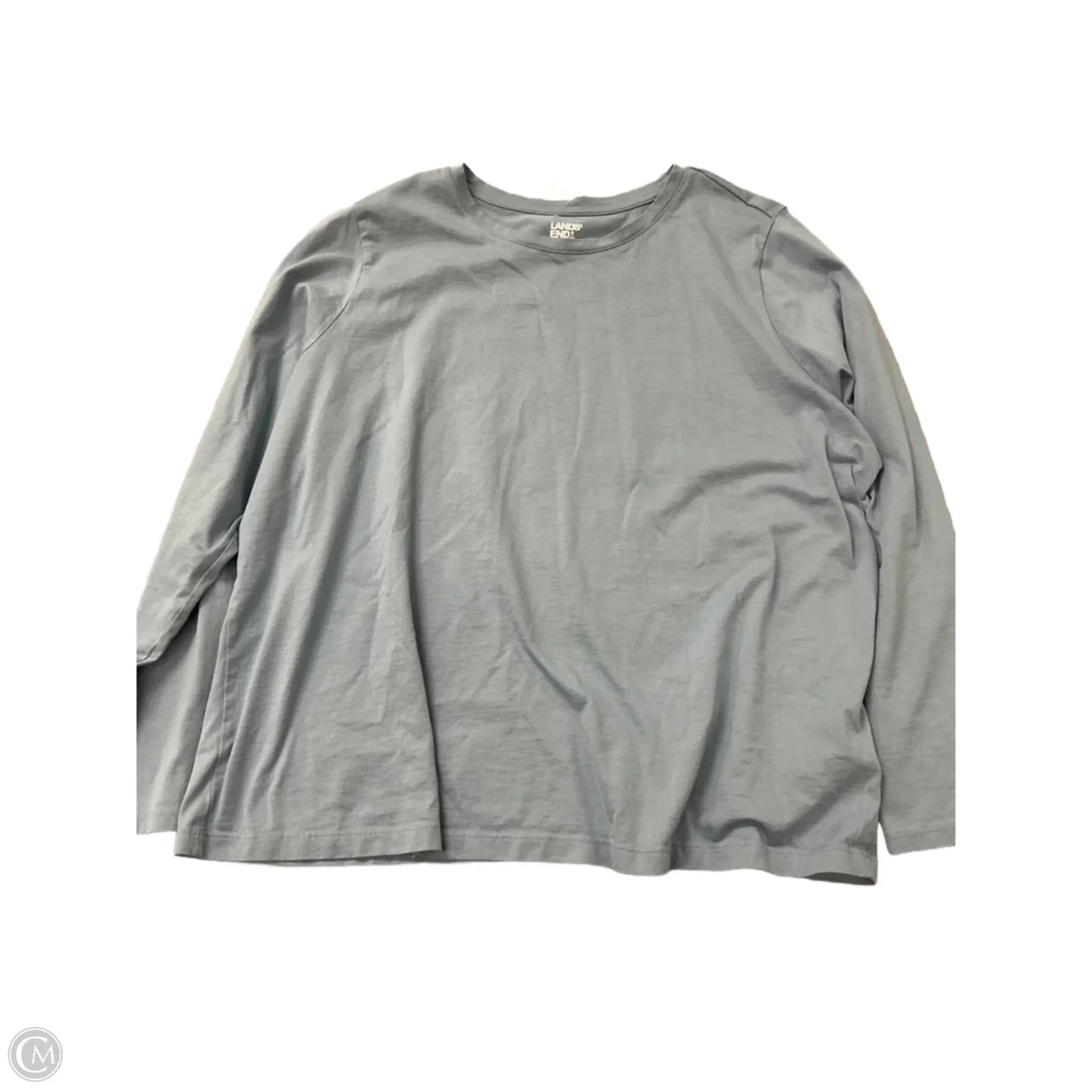 Top Short Sleeve Basic By Lands End In Blue, Size: 1x