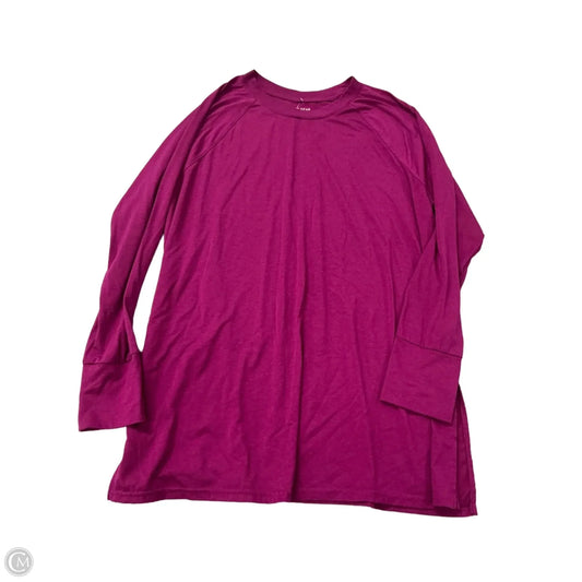 Athletic Top Long Sleeve Crewneck By Tek Gear In Purple, Size: 1x