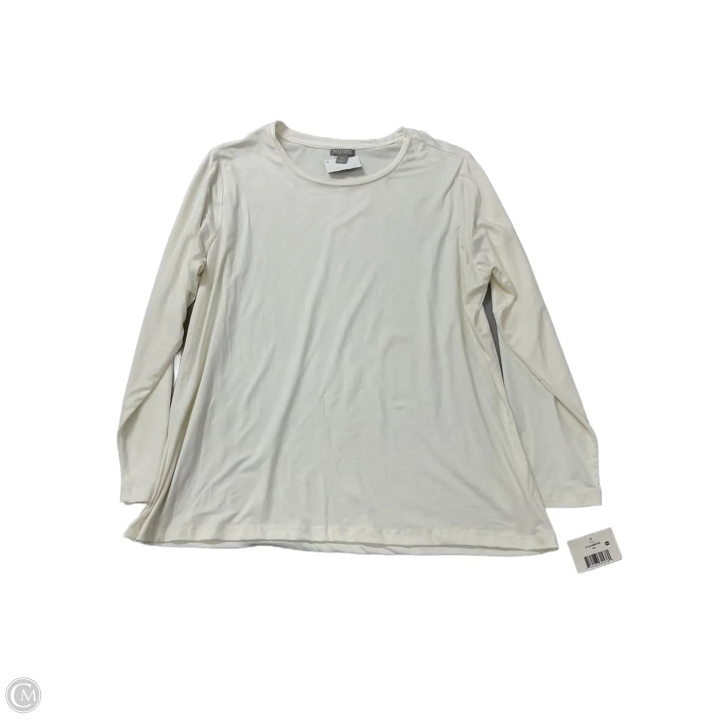 Top Long Sleeve Basic By Falls Creek In Cream, Size: 1x