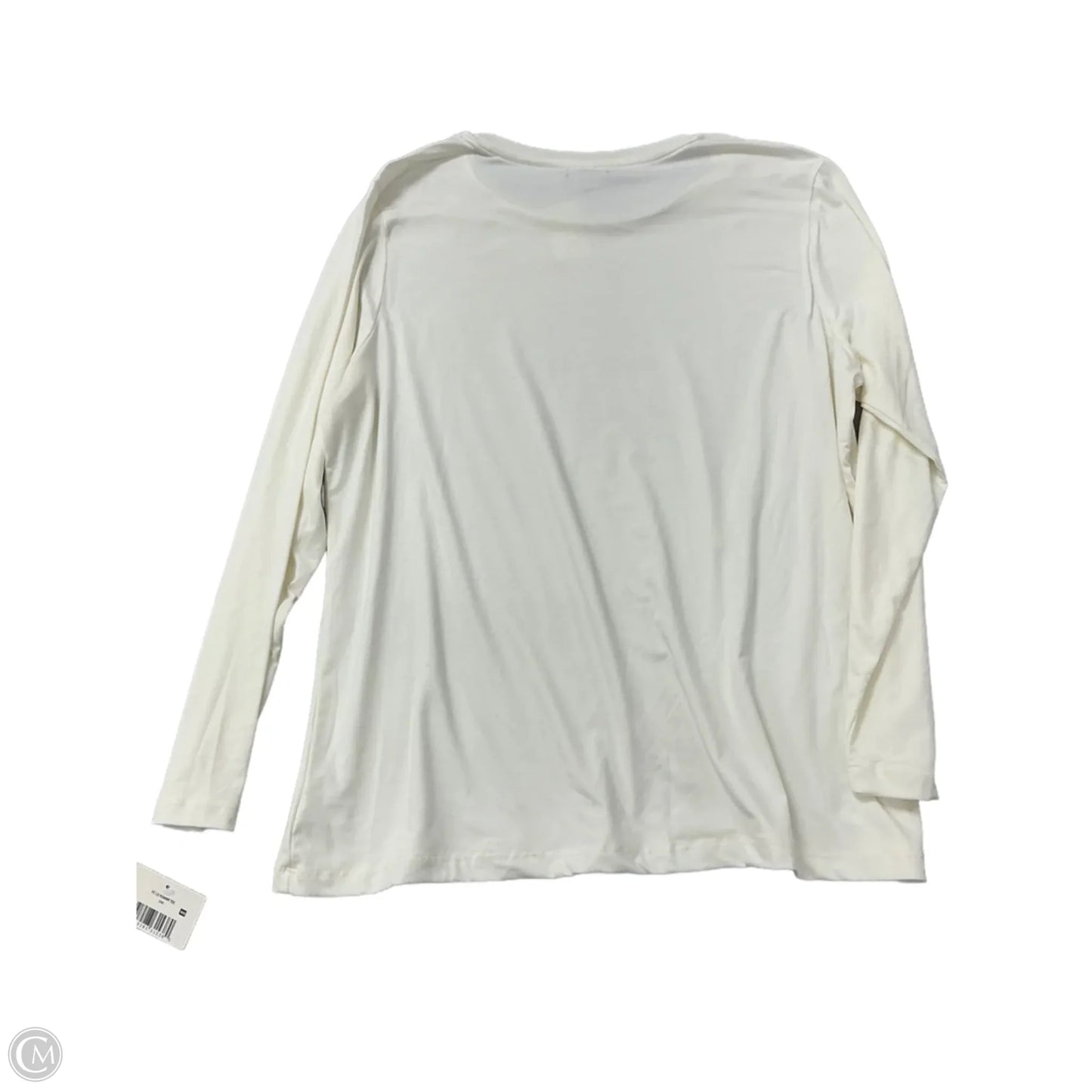 Top Long Sleeve Basic By Falls Creek In Cream, Size: 1x