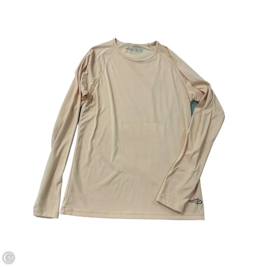 Athletic Top Long Sleeve Crewneck By reel life In Peach, Size: M