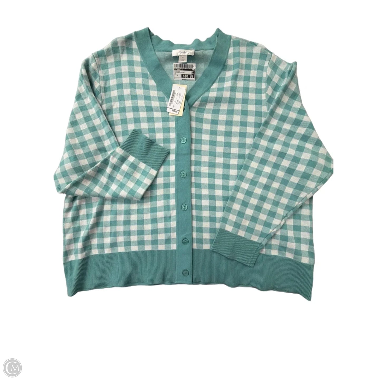 Cardigan By Cj Banks In Checkered Pattern, Size: 3x