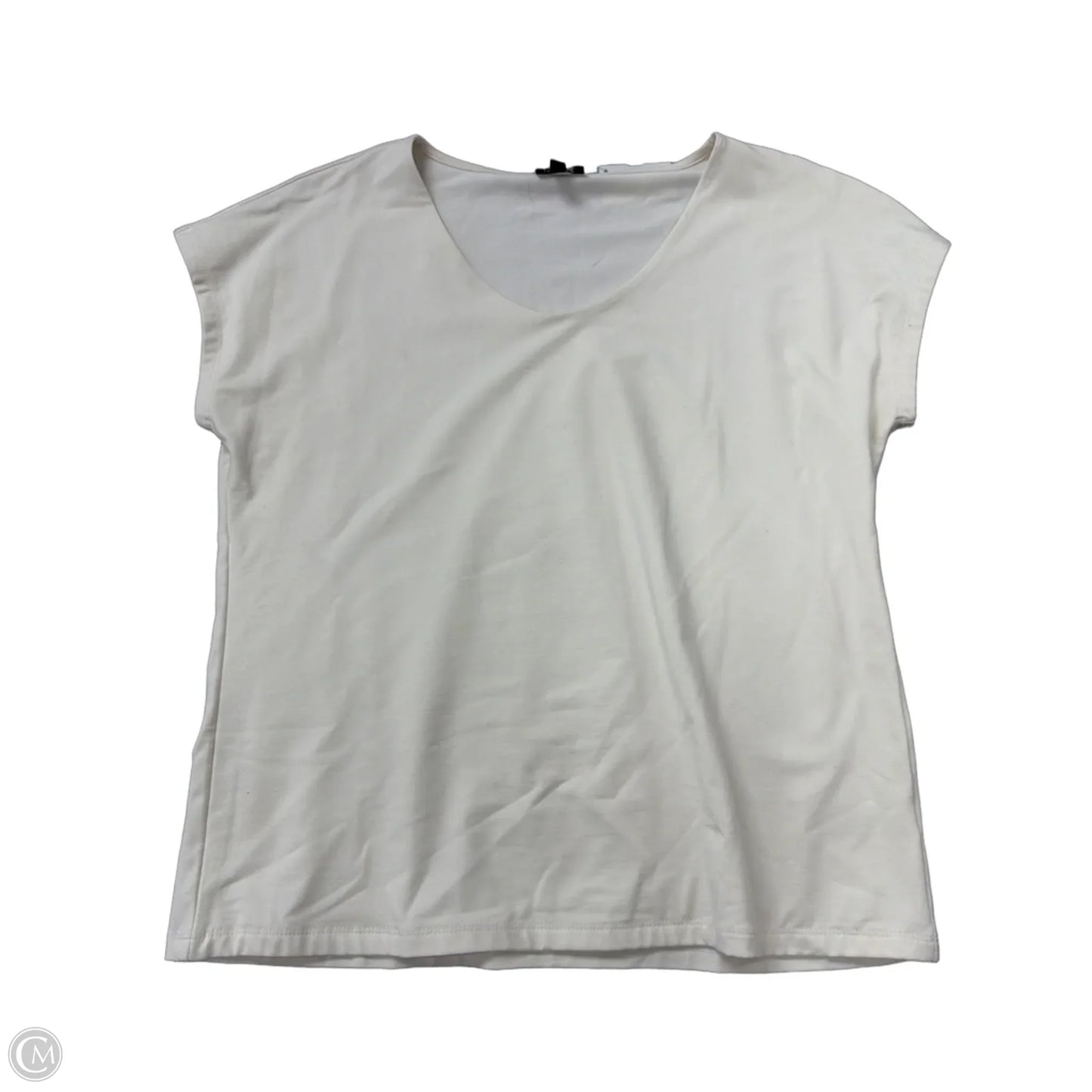 Top Short Sleeve By Talbots In Cream, Size: L