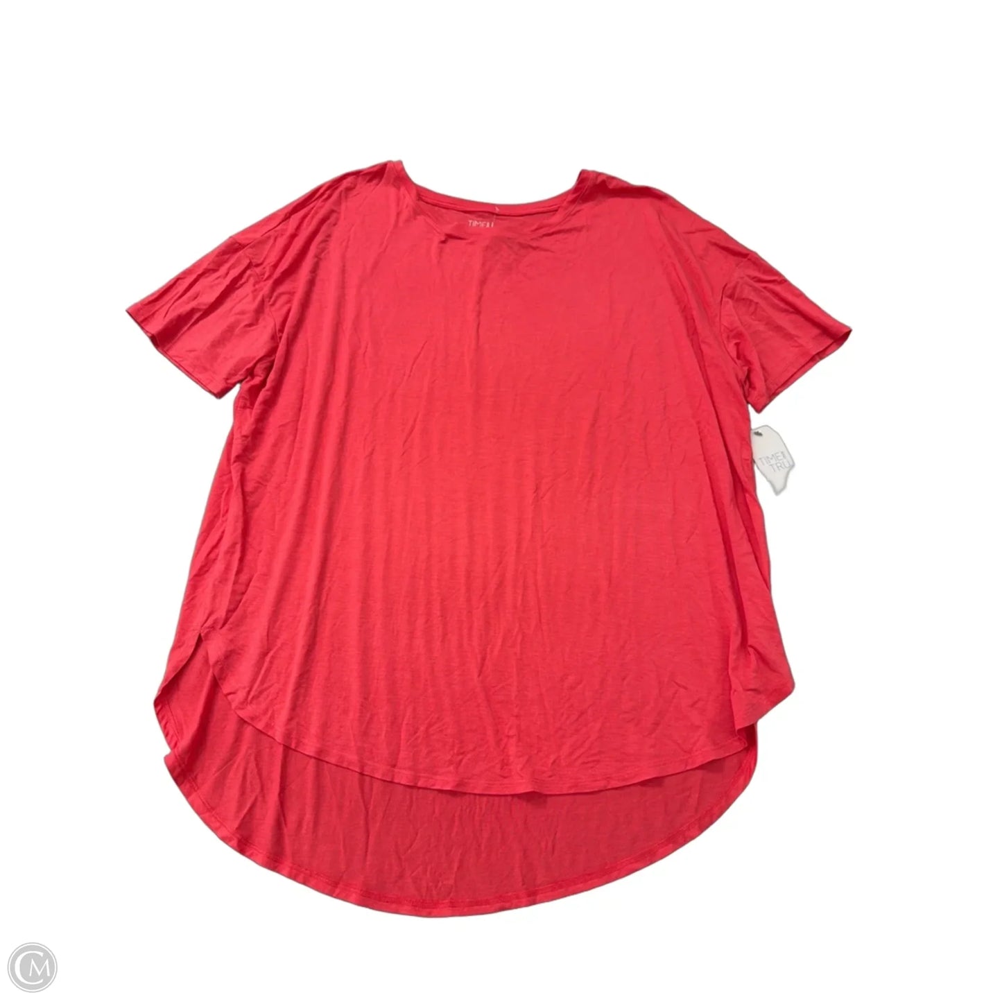 Top Short Sleeve Basic By Time And Tru In Pink, Size: 1x