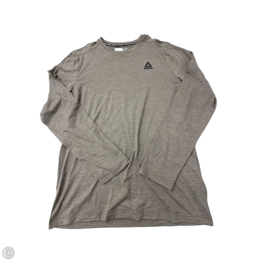 Athletic Top Long Sleeve Crewneck By Reebok In Brown, Size: M