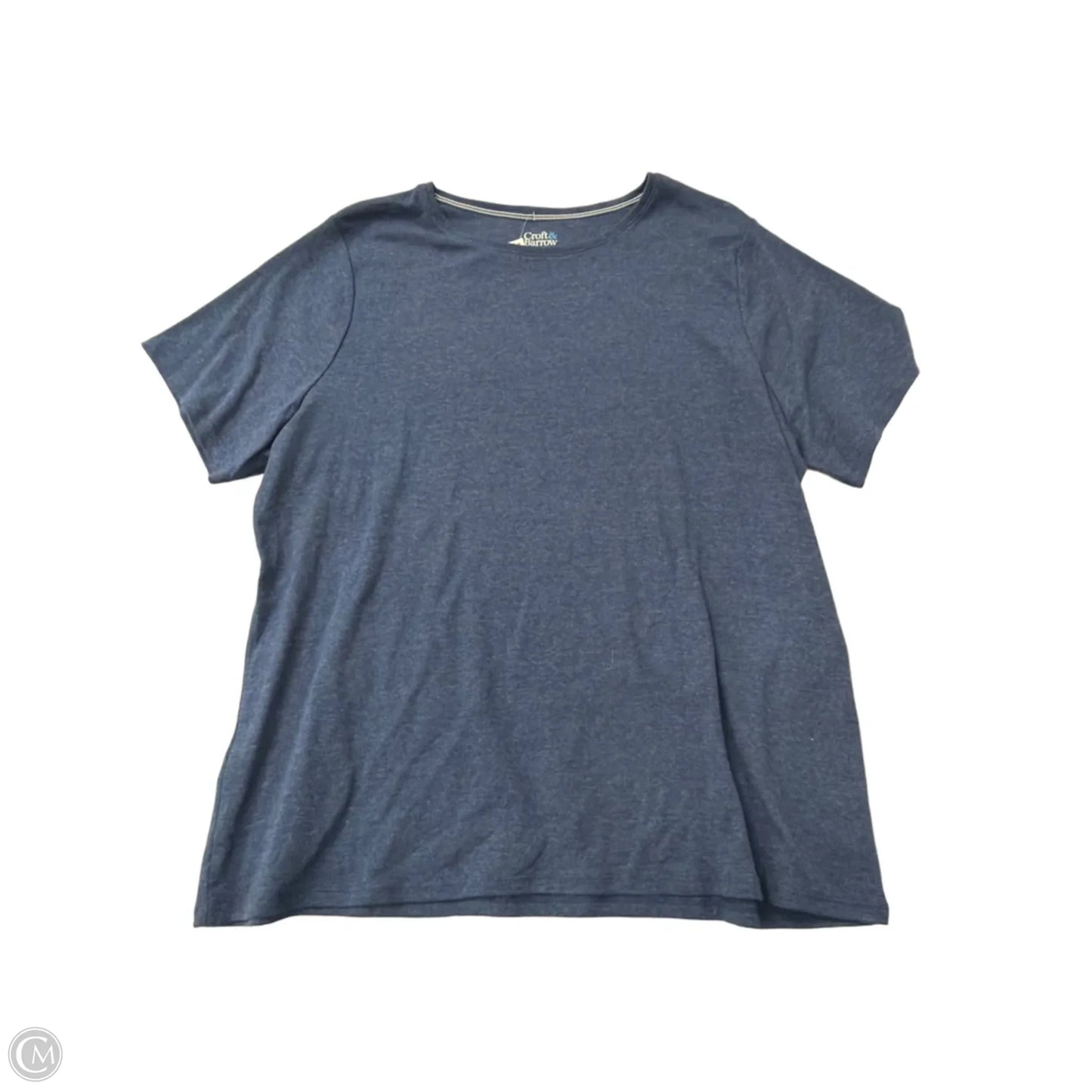 Top Short Sleeve Basic By Croft And Barrow In Blue, Size: 1x