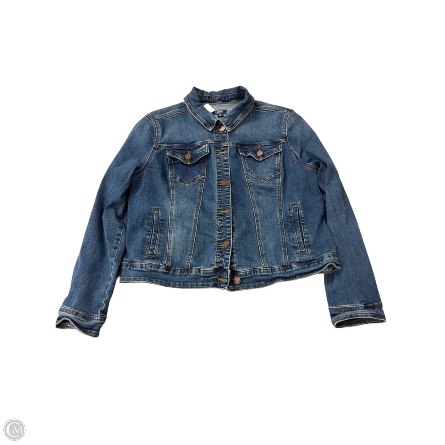 Jacket Denim By Izod In Blue Denim, Size: L