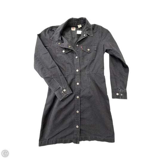 Dress Casual Midi By Levis In Black Denim, Size: M