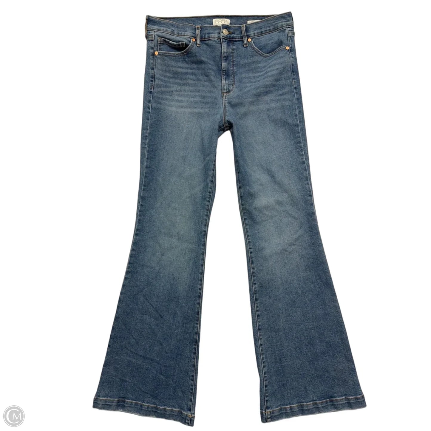 Jeans Flared By Sofia By Sofia Vergara In Blue Denim, Size: 12