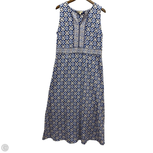 Dress Casual Maxi By Talbots In Blue & White, Size: L