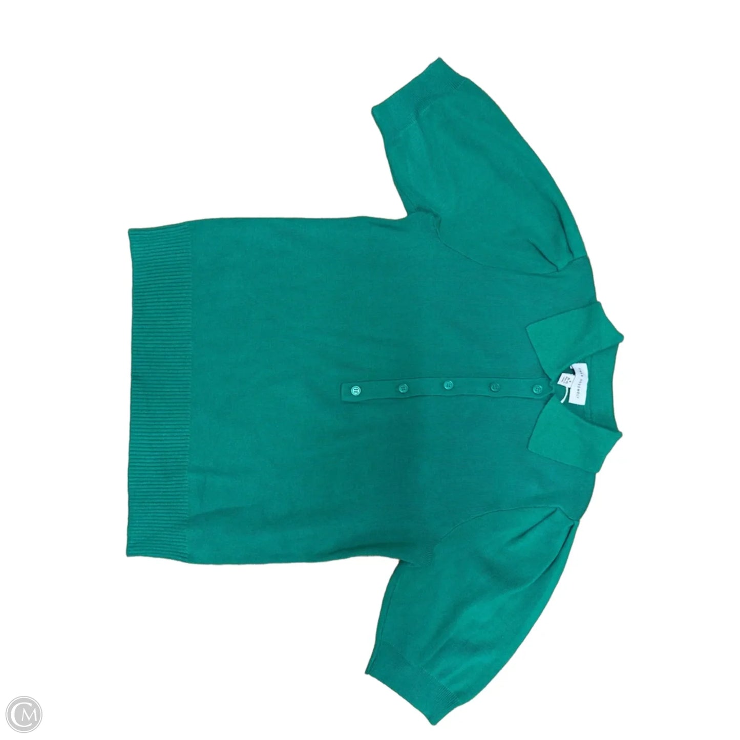 Top Short Sleeve By Free Assembly In Green, Size: S