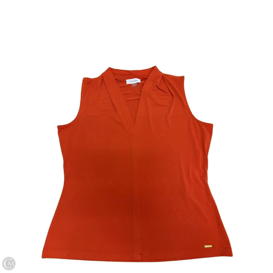 Top Sleeveless By Calvin Klein In Orange, Size: M