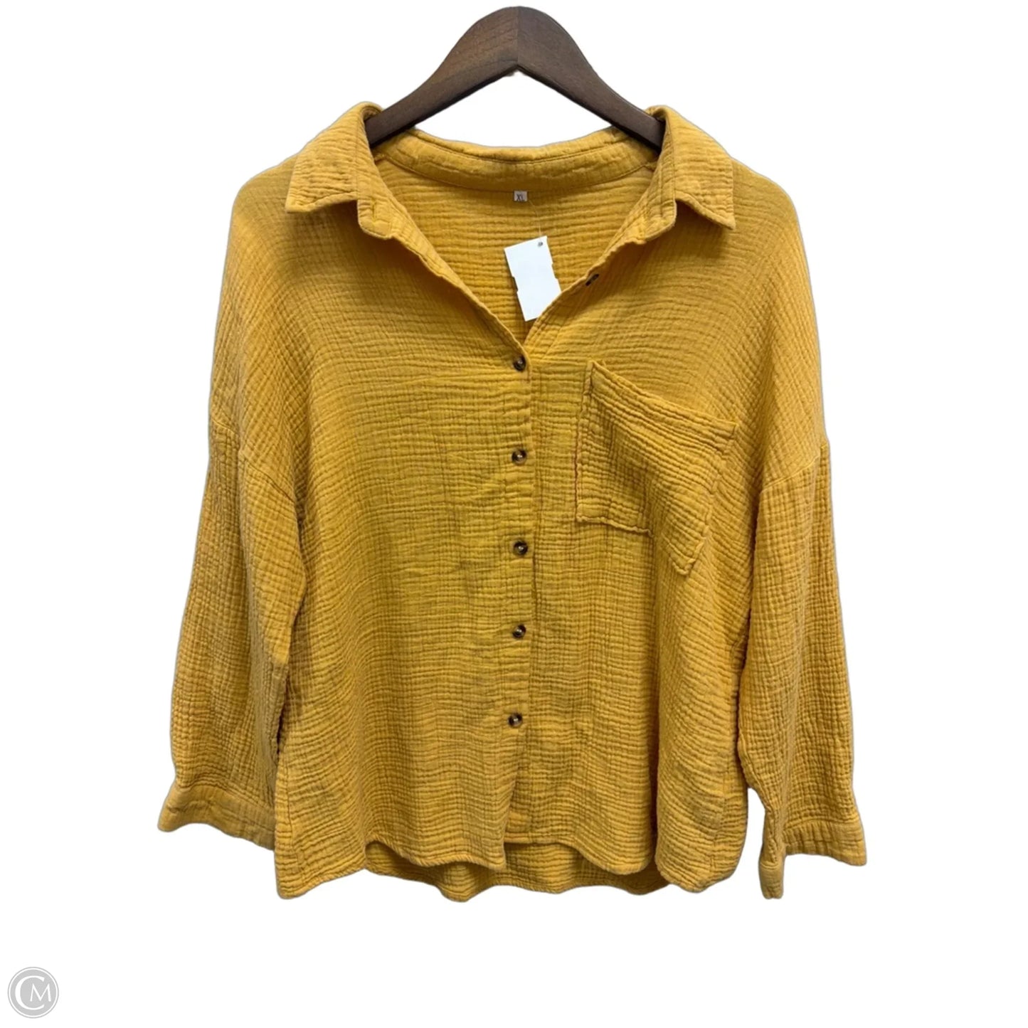 Top Long Sleeve By Clothes Mentor In Yellow, Size: Xl