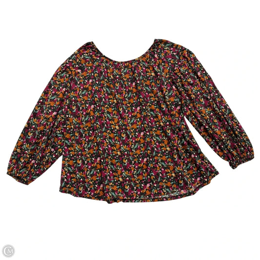 Top Long Sleeve By Ava & Viv In Floral Print, Size: 1x