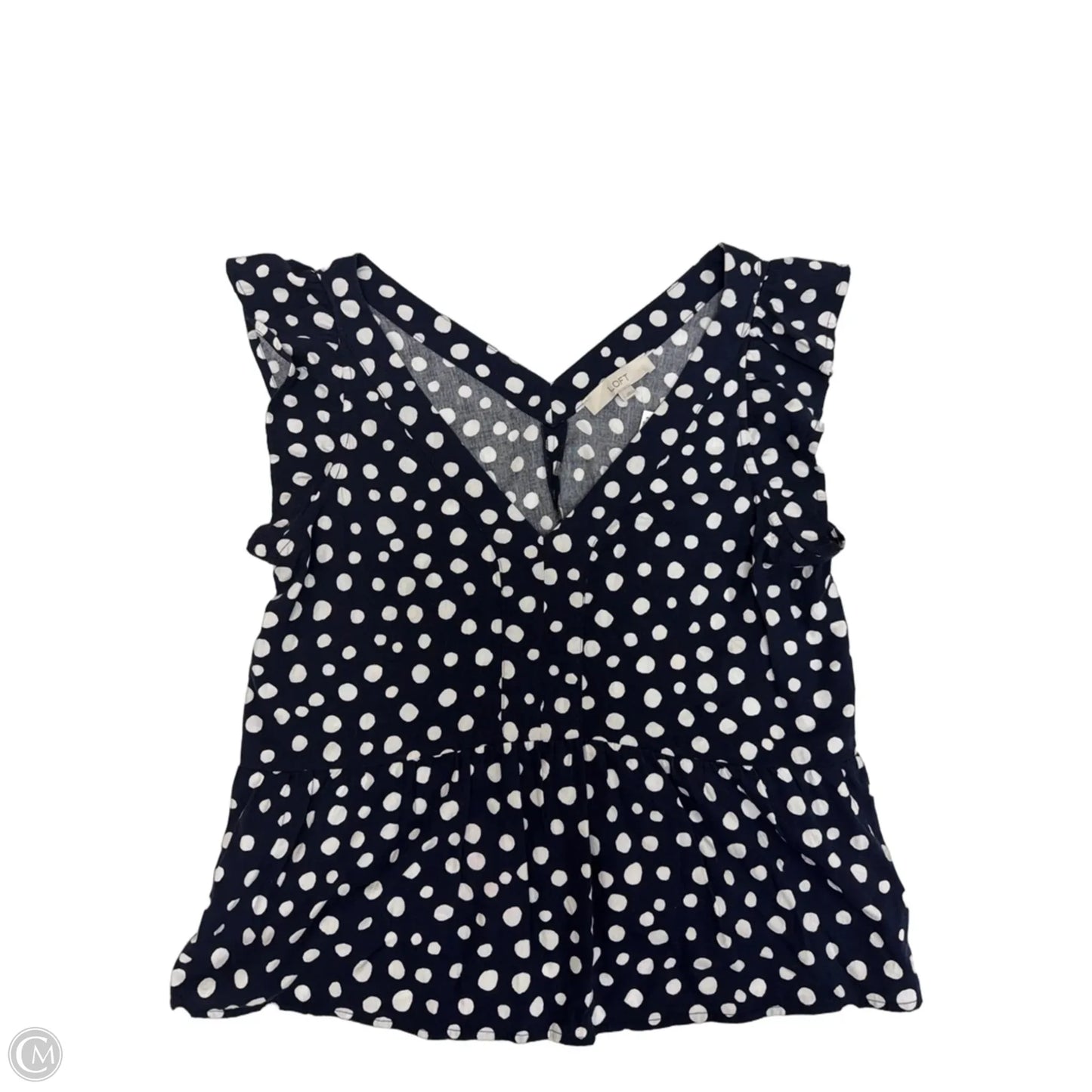 Top Short Sleeve By Loft In Polkadot Pattern, Size: L