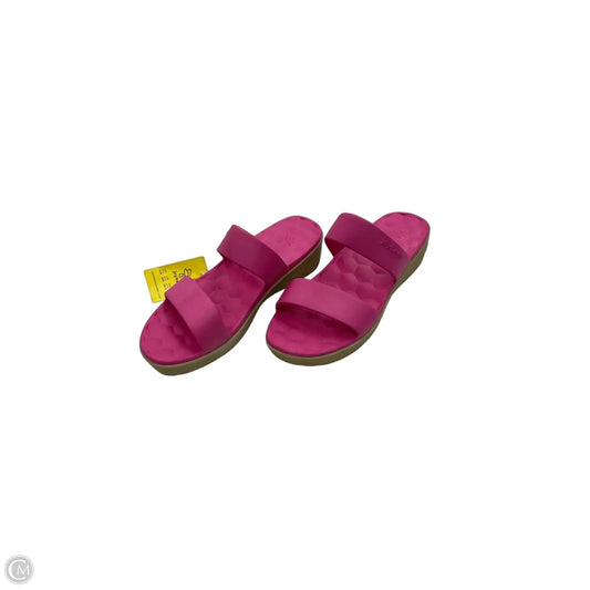 Sandals Heels Wedge By Clothes Mentor In Pink, Size: 8