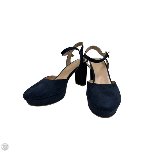 Shoes Heels Block By Journee In Navy, Size: 8.5