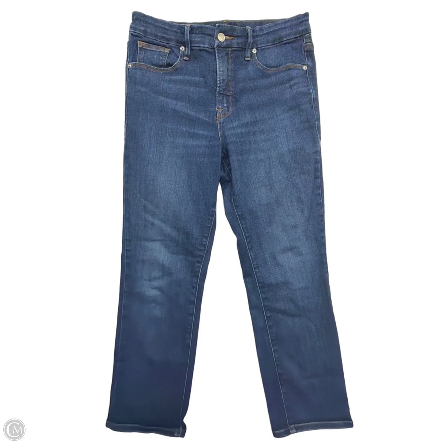 Jeans Straight By Good American In Blue Denim, Size: 8