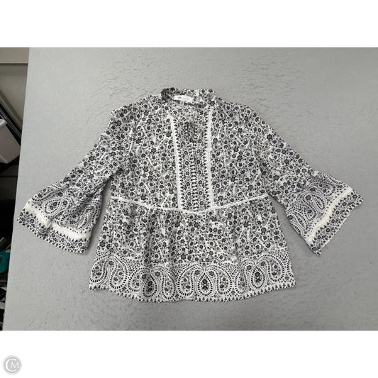 Top Long Sleeve By Fever In Black & White, Size: M