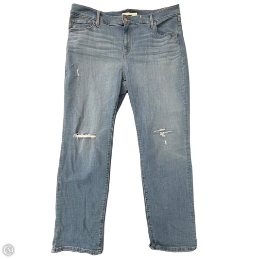Jeans Straight By Levis In Blue Denim, Size: 18