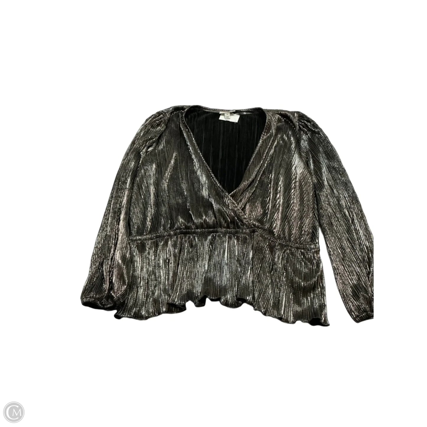 Top Long Sleeve By On 34th In Silver, Size: 1x