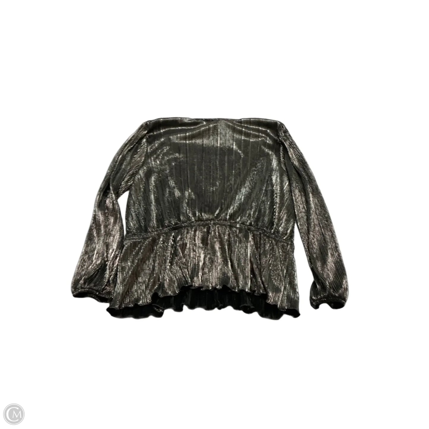 Top Long Sleeve By On 34th In Silver, Size: 1x
