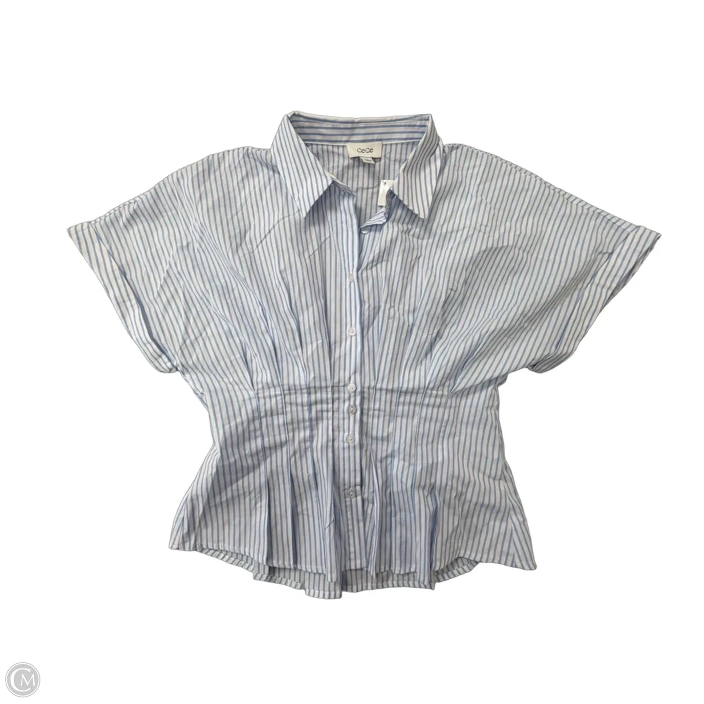 Top Short Sleeve By Cece In Striped Pattern, Size: S