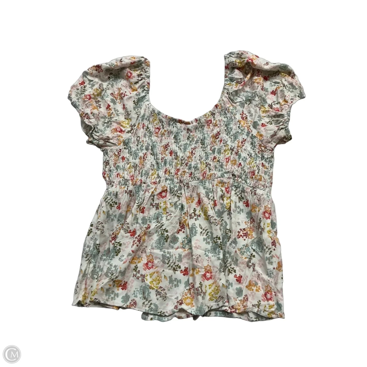 Top Short Sleeve By Clothes Mentor In Floral Print, Size: L