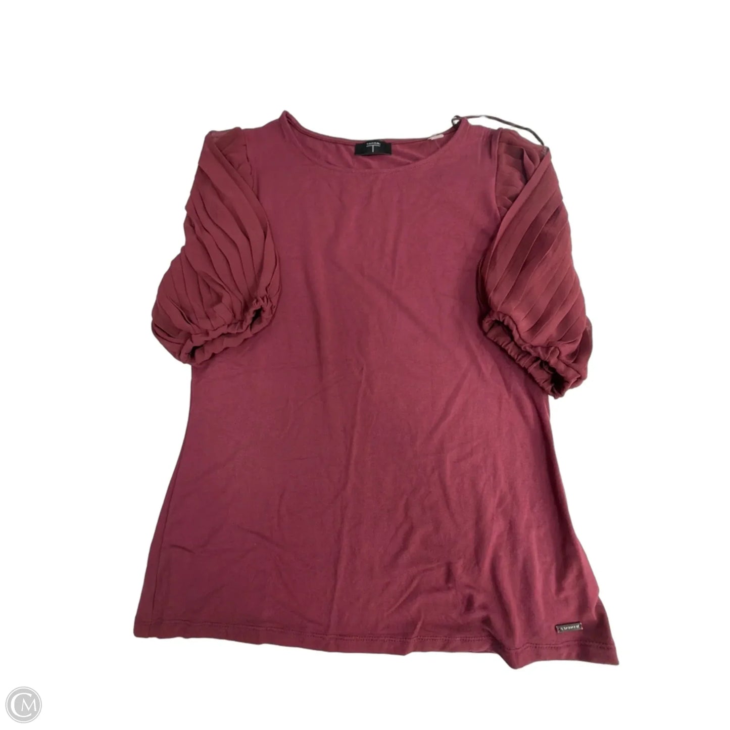 Top Short Sleeve By Tahari In Maroon, Size: M