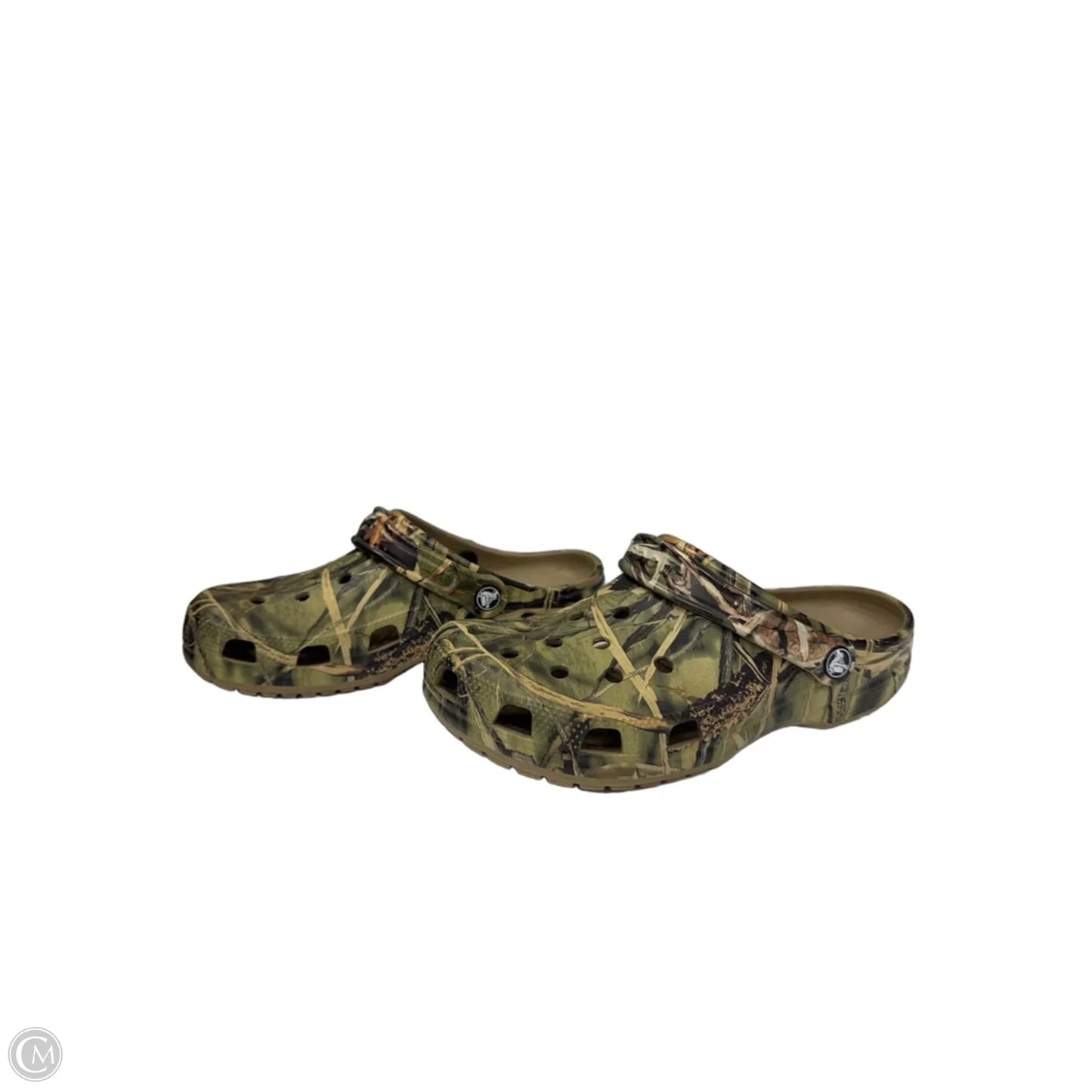 Shoes Flats By Crocs In Camouflage Print, Size: 8