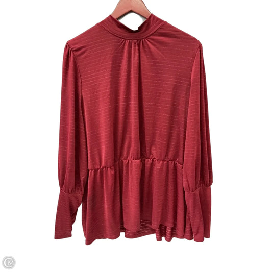 Top Long Sleeve By Lane Bryant In Maroon, Size: 2x