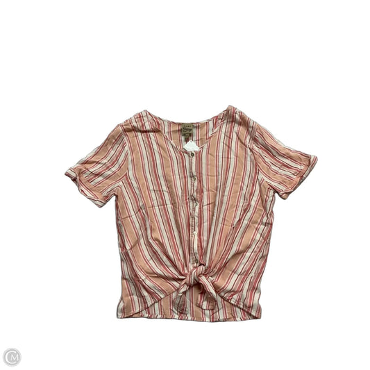 Top Short Sleeve By Como Vintage In Striped Pattern, Size: L