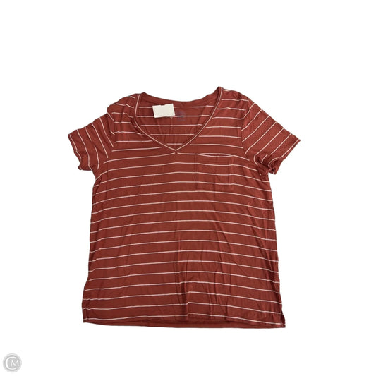 Top Short Sleeve By Market & Spruce In Striped Pattern, Size: L