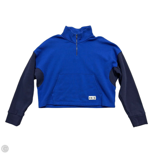 Athletic Top Long Sleeve Collar By Under Armour In Blue, Size: Xs