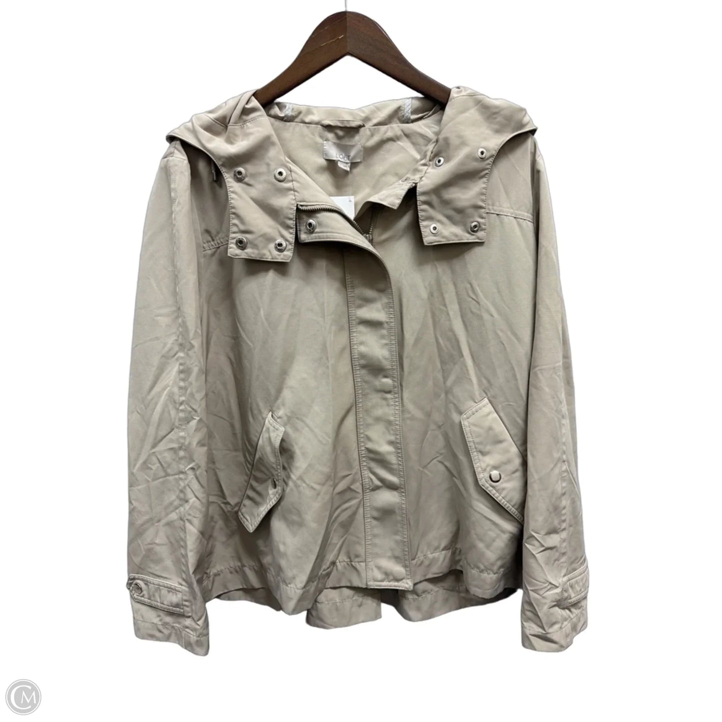 Jacket Windbreaker By Loft In Brown, Size: Xl