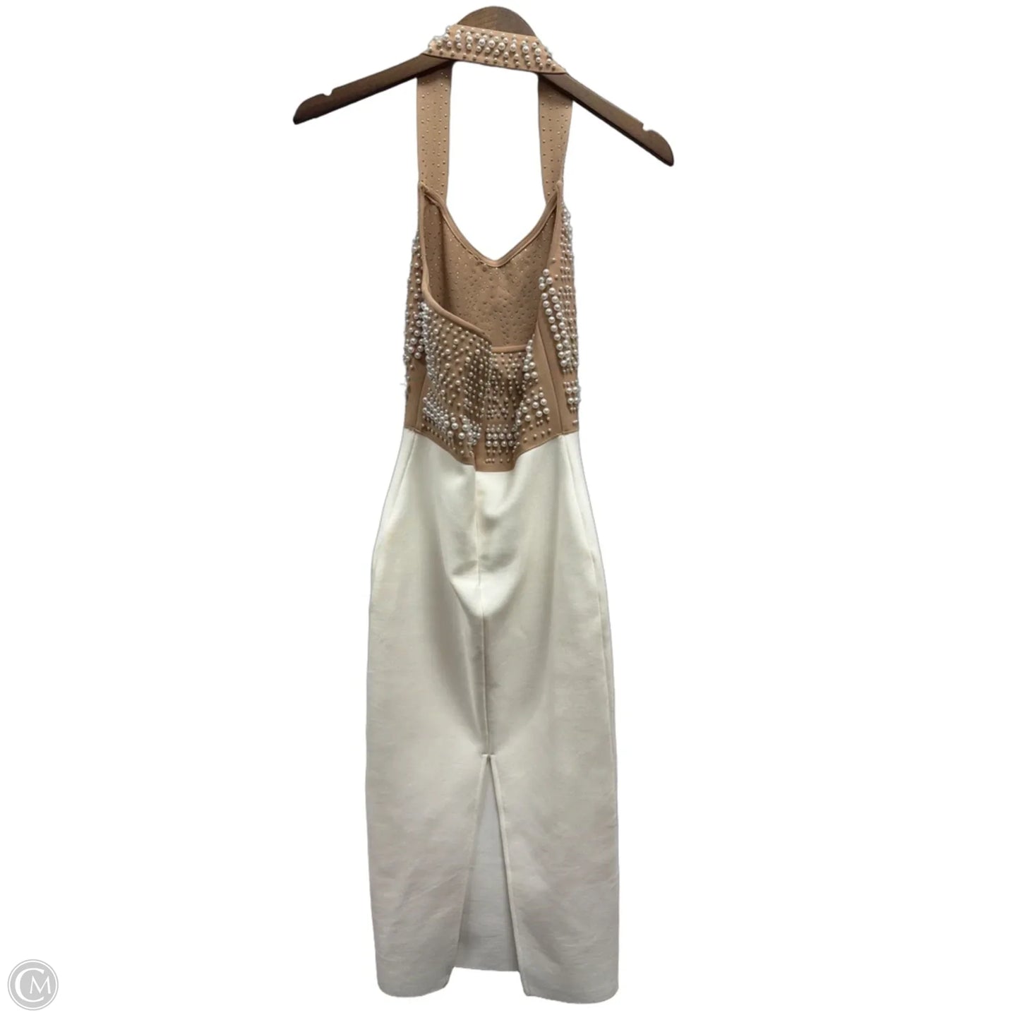 Dress Party Midi By Clothes Mentor In Brown & White, Size: S