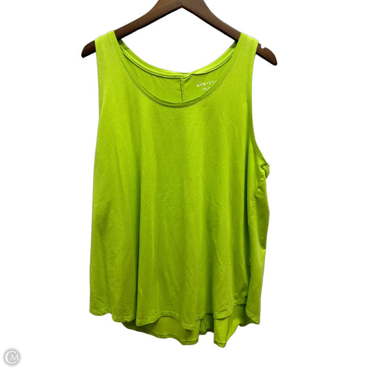 Top Sleeveless By Ava & Viv In Green, Size: 1x